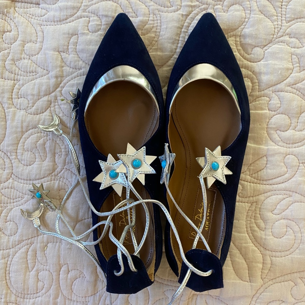 NWT Aquazzura x poppy deleningne flats - Picture 7 of 8